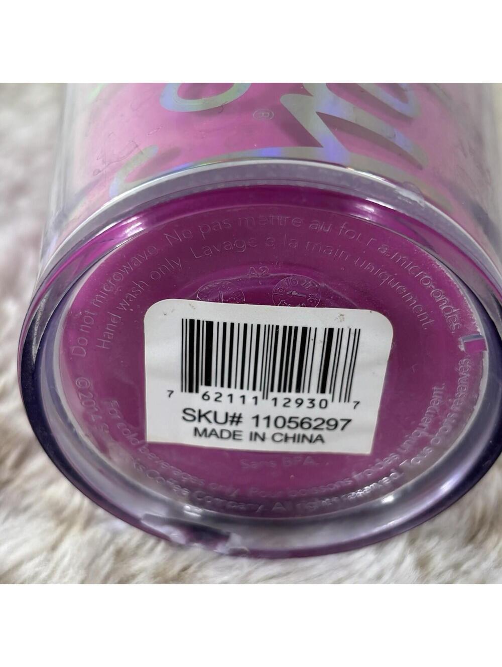 Starbucks Frappuccino Dome Lid Tumbler Pink Yellow Reusable Cup - Picture 5 of 5